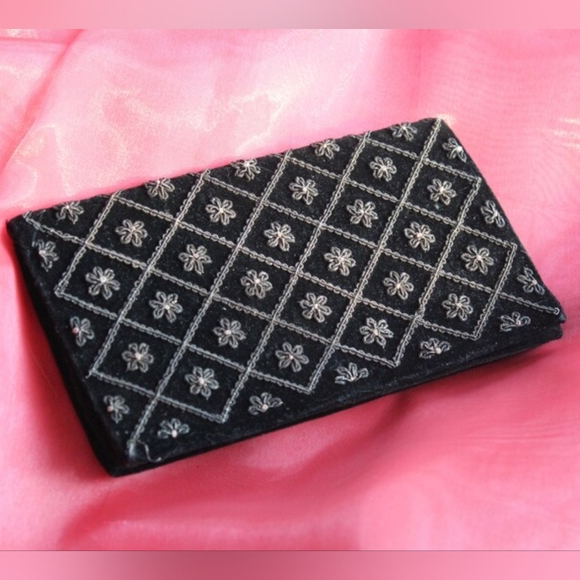 1940s Zardozi Indian Velvet Clutch - Picture 1 of 2